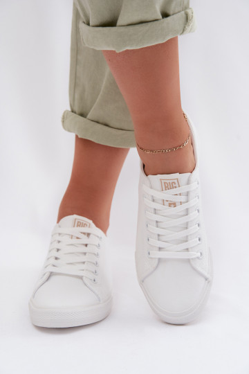 Sapatos de lazer de couro ecológico Big Star TT274001 cor branca