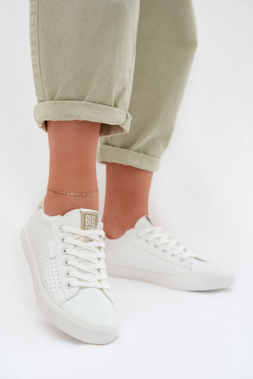 sapatos casuais Tênis Feminino Eko Pele Big Star TT274020 cor branca