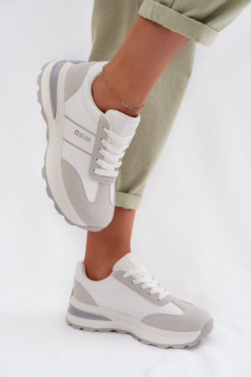 À modalo de tênis tênis Feminino Big Star TT274879 HI-POLY SYSTEM Branco-cor cinza