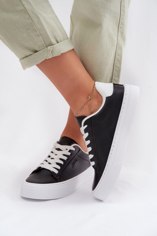 À modalo de tênis Feminino de couro ecológico Big Star TT274927 HI-POLY SYSTEM cor preta