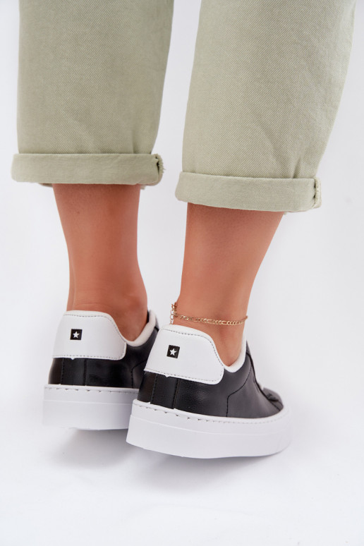 À modalo de tênis Feminino de couro ecológico Big Star TT274927 HI-POLY SYSTEM cor preta