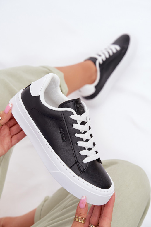 À modalo de tênis Feminino de couro ecológico Big Star TT274927 HI-POLY SYSTEM cor preta