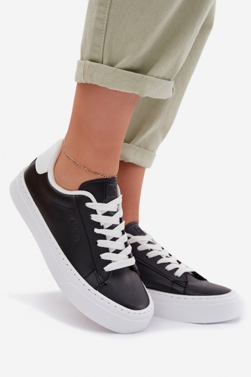 À modalo de tênis Feminino de couro ecológico Big Star TT274927 HI-POLY SYSTEM cor preta