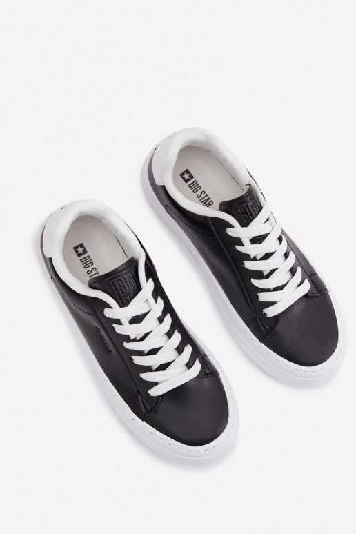 À modalo de tênis Feminino de couro ecológico Big Star TT274927 HI-POLY SYSTEM cor preta