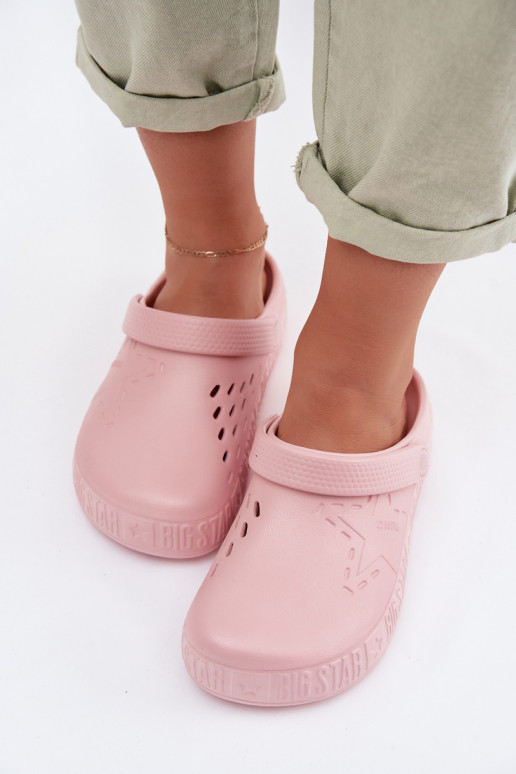 Chinelos Tamancos Feminino Chinelos leves Big Star TT274A080 cor rosa