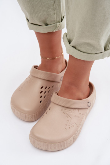 Chinelos Tamancos Feminino Chinelos leves Big Star TT274A083 bege