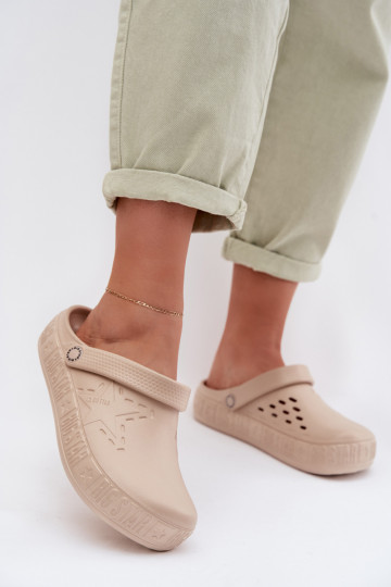 Chinelos Tamancos Feminino Chinelos leves Big Star TT274A083 bege 2