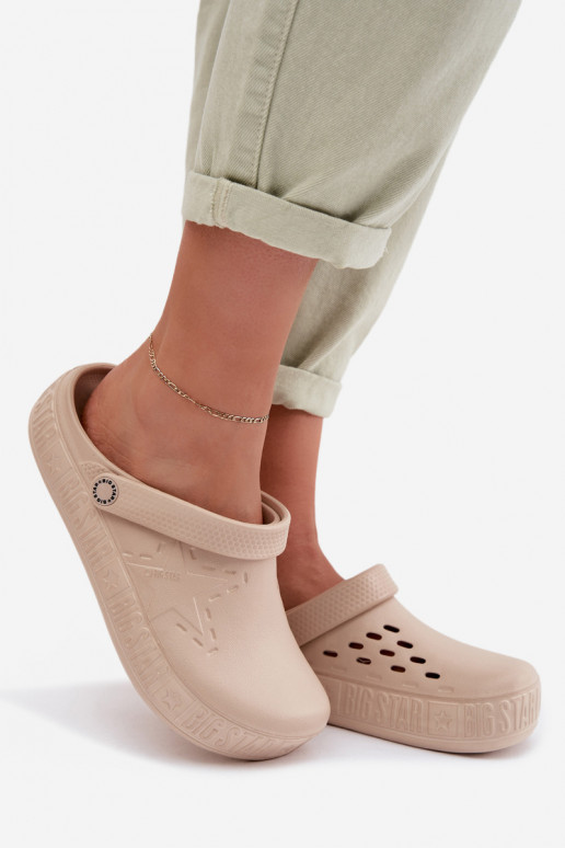 Chinelos Tamancos Feminino Chinelos leves Big Star TT274A083 bege