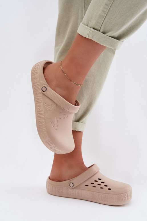 Chinelos Tamancos Feminino Chinelos leves Big Star TT274A083 bege