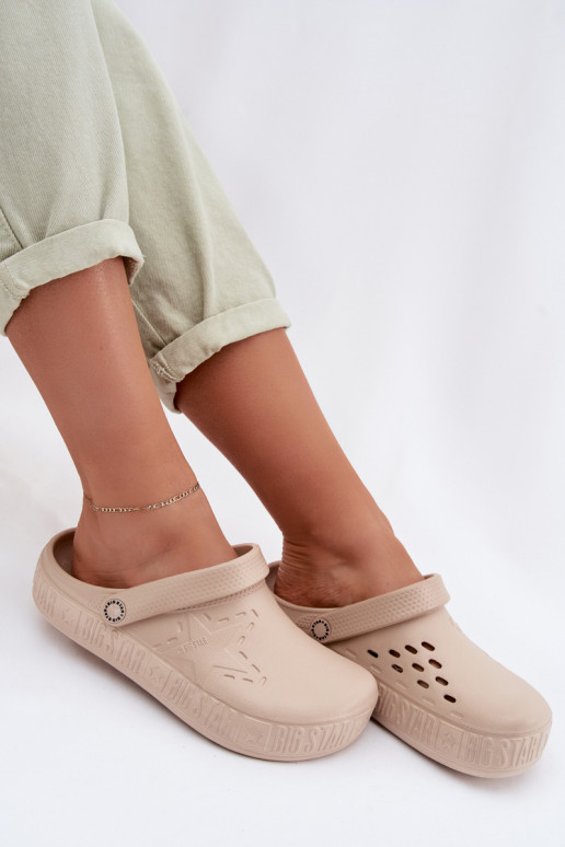 Chinelos Tamancos Feminino Chinelos leves Big Star TT274A083 bege