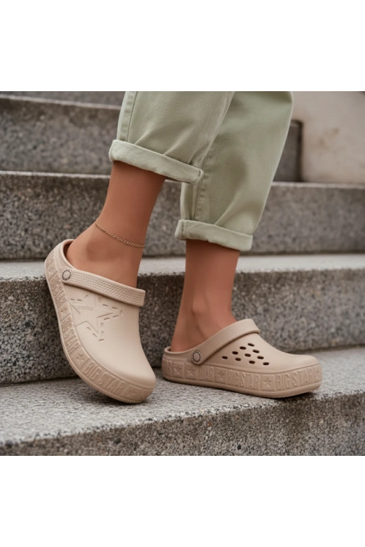 Chinelos Tamancos Feminino Chinelos leves Big Star TT274A083 bege