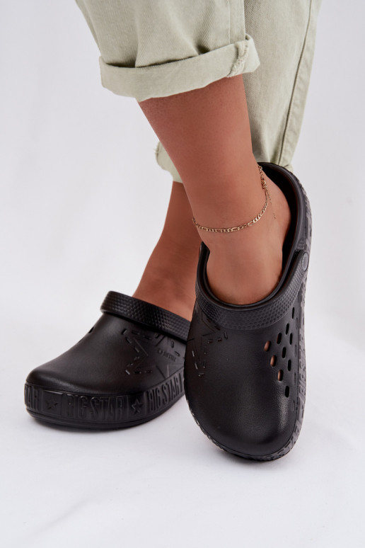 Chinelos Tamancos Feminino Chinelos leves Big Star TT274A084 cor preta