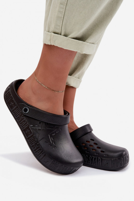 Chinelos Tamancos Feminino Chinelos leves Big Star TT274A084 cor preta