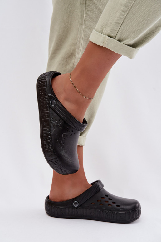 Chinelos Tamancos Feminino Chinelos leves Big Star TT274A084 cor preta