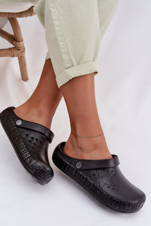 Chinelos Tamancos Feminino Chinelos leves Big Star TT274A084 cor preta