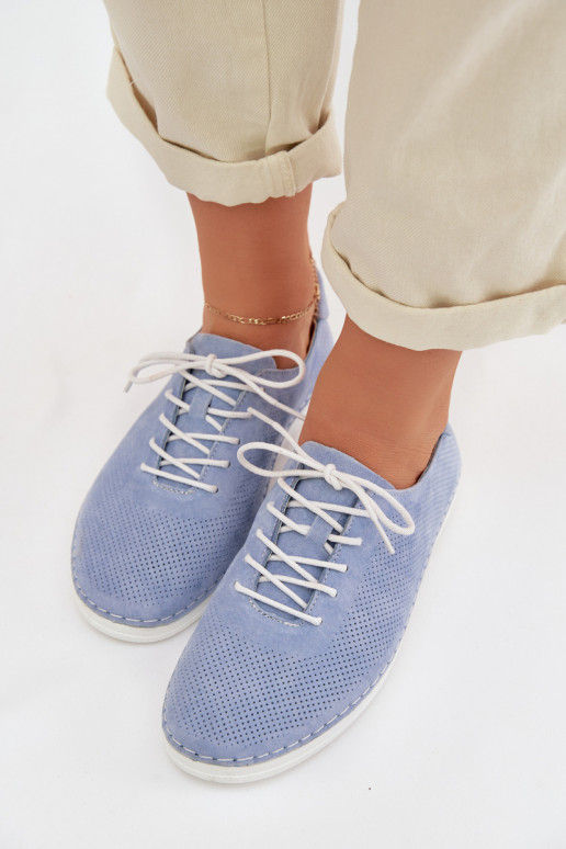 sapato FemininoHabilitadoturalnego de camurçau S.Barski LR61-7080 cor azul