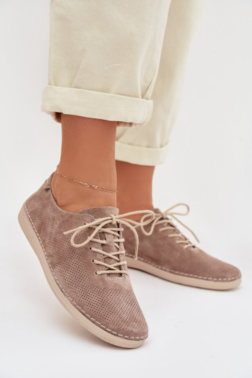 Botas femininas de camurça S.Barski LR61-7080 cor areia 2