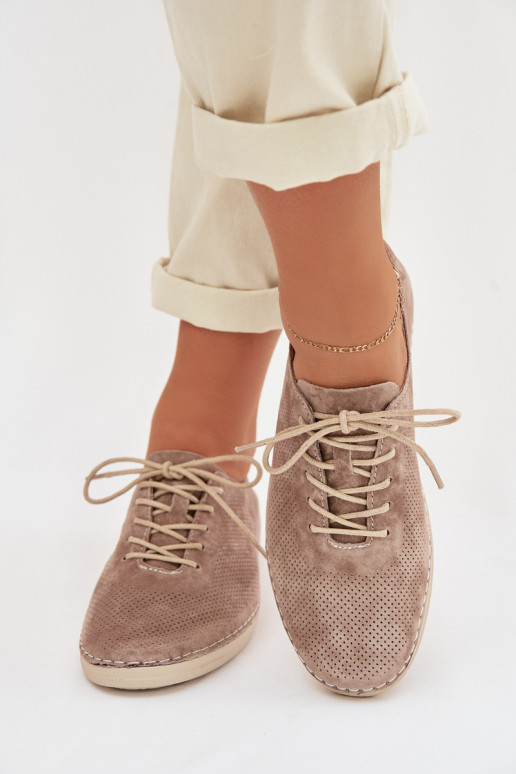 sapato FemininoHabilitadoturalnego de camurçau S.Barski LR61-7080 bege