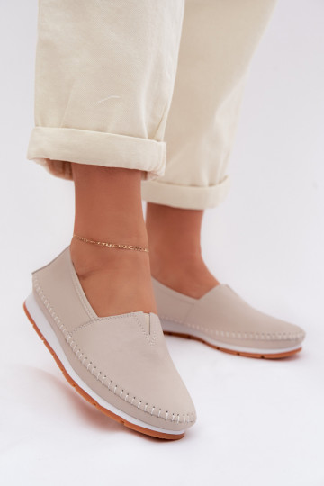 Botas femininas de couro S.Barski LR61-7051 cor areia 2