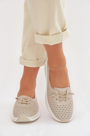 Pele com elementos abertos sapato Feminino S.Barski LR61-7044 bege 2