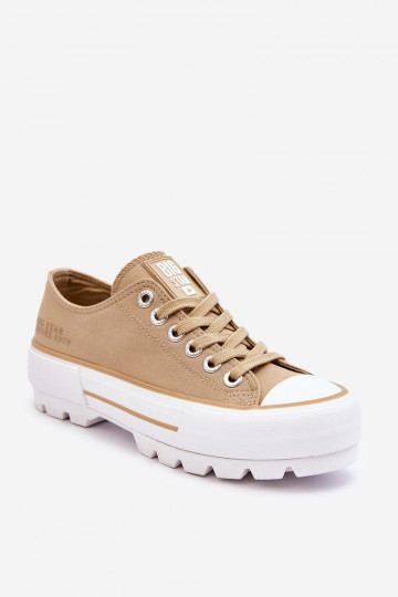  sapatos casuais com uma plataforma Big Star LL274154 bege