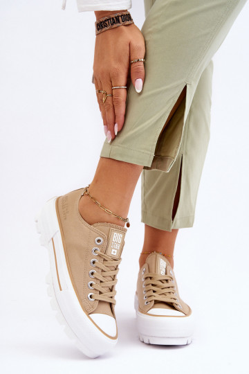  sapatos casuais com uma plataforma Big Star LL274154 bege 2
