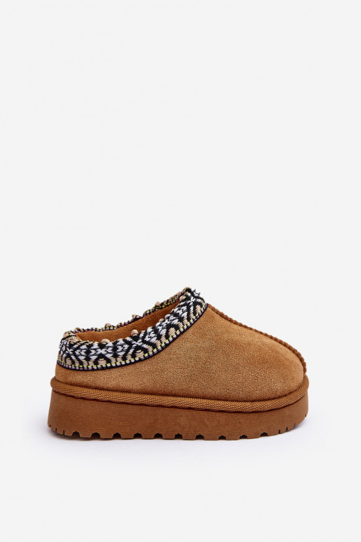 Chinelos Infantil Um modelo atraente aquecimento cor marrom Olivane