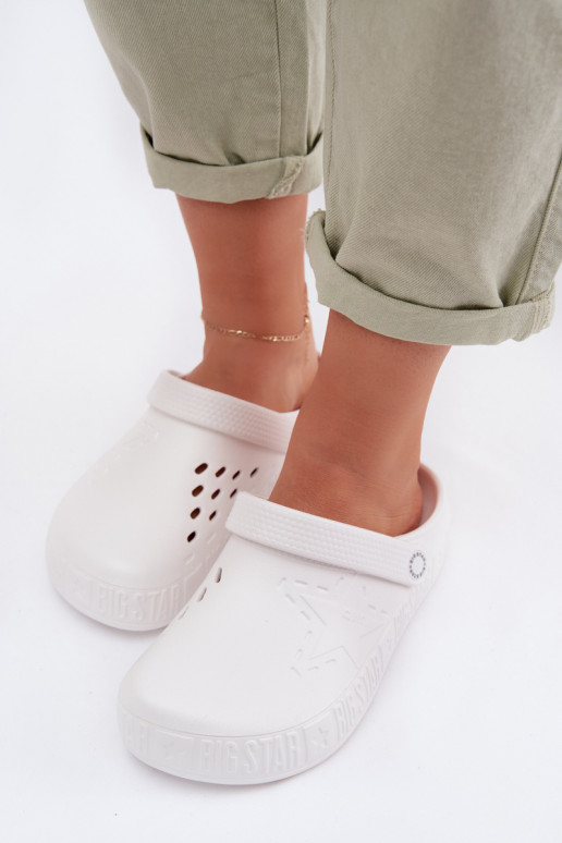 Chinelos Tamancos Feminino Chinelos leves Big Star TT274A081 cor branca