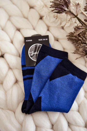 Meias Dois tons com listras azul-cor preta 2