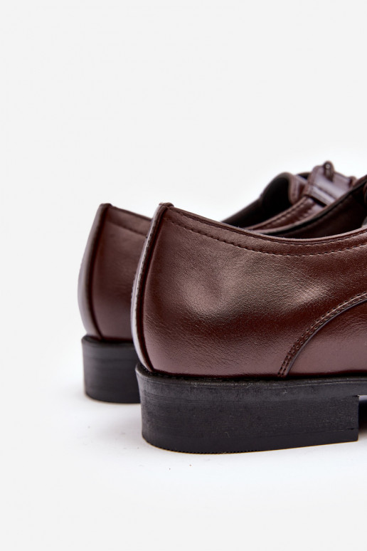 Tem que sercho Pele sapato marrom escuro Harene