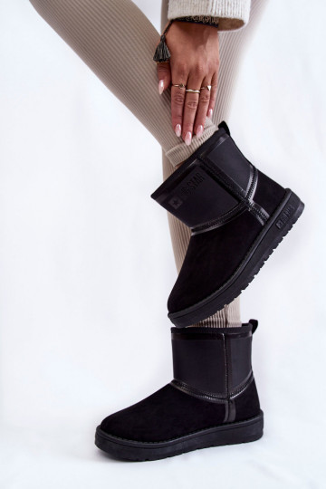 Botas de neve femininas slip-on Big Star KK274614 na cor preta 2
