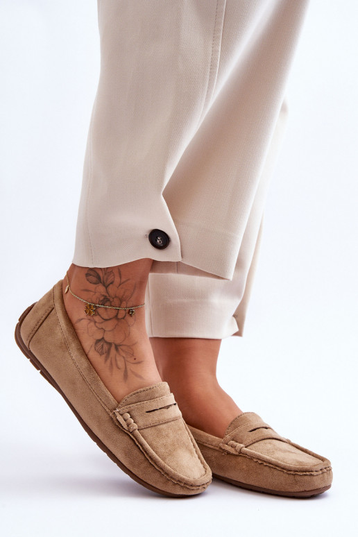 Mocassins elegantes de camurça cor marrom Lenvie