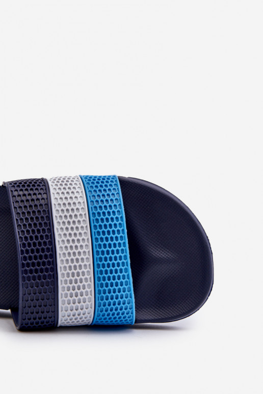 À modalo clássico Chinelos Tem que sercho com listras azul escuro Sylri