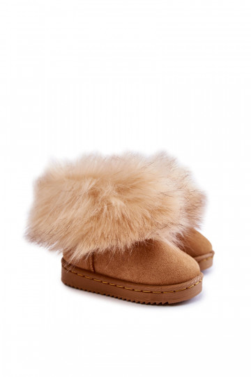 Botas infantis para neve com pelinho na cor marrom Ariana 2