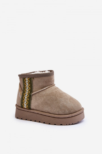 Botas infantis de neve forradas na cor verde Leonora