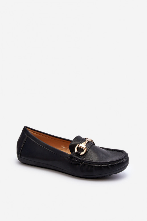 Feminino À modalo clássico Mocassins Eko Pele cor preta Demese