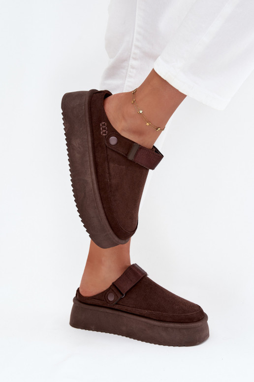 Botas de neve Feminino com uma plataformacom fecho adesivoem CzekoladoParae Jorielle