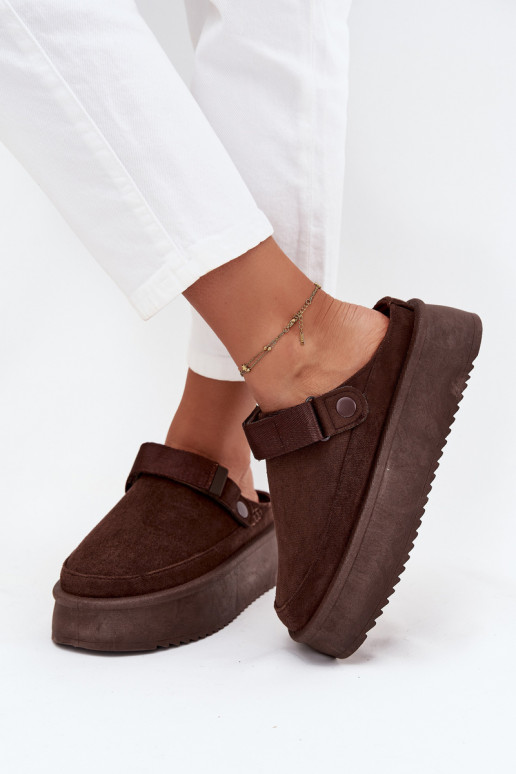 Botas de neve Feminino com uma plataformacom fecho adesivoem CzekoladoParae Jorielle