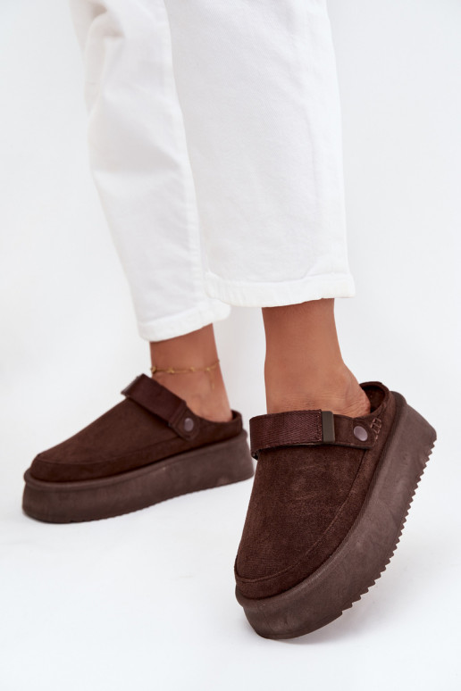 Botas de neve Feminino com uma plataformacom fecho adesivoem CzekoladoParae Jorielle