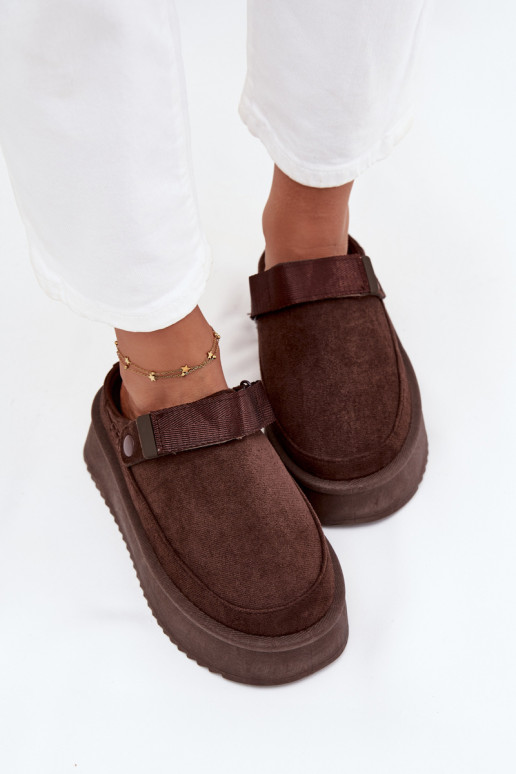 Botas de neve Feminino com uma plataformacom fecho adesivoem CzekoladoParae Jorielle