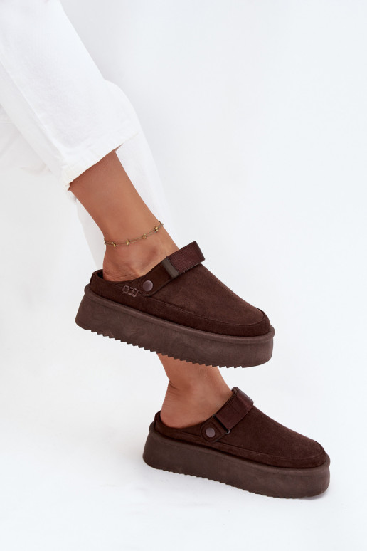 Botas de neve Feminino com uma plataformacom fecho adesivoem CzekoladoParae Jorielle