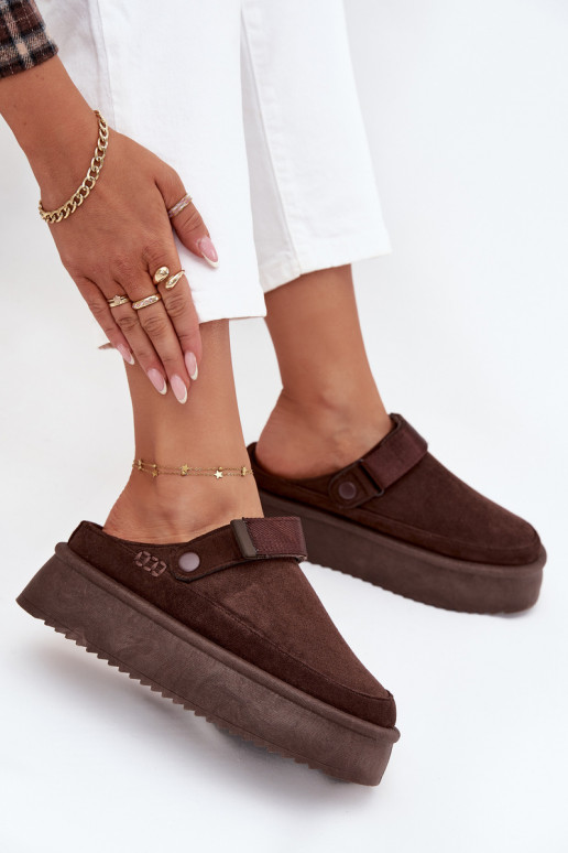 Botas de neve Feminino com uma plataformacom fecho adesivoem CzekoladoParae Jorielle