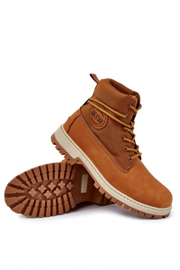 para homens Botas sapato Memory Foam Big Star KK174203 cor marrom 2