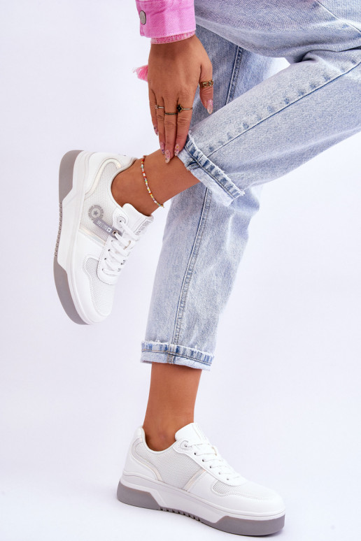 Tênis clássicos Memory Foam System Big Star LL274A024 cor branca