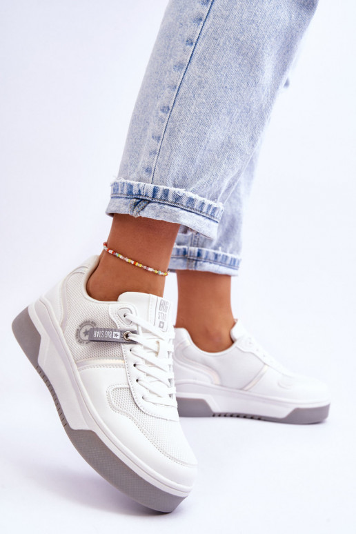 Tênis clássicos Memory Foam System Big Star LL274A024 cor branca