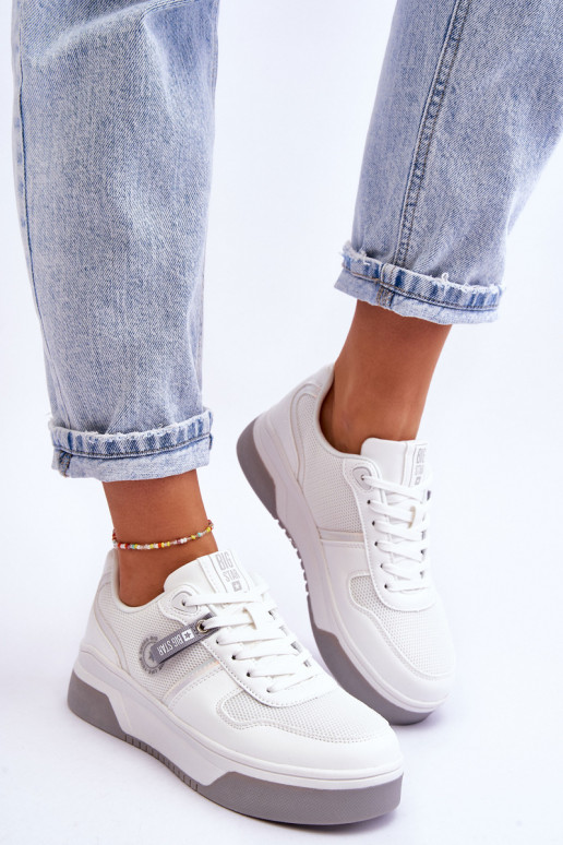 Tênis clássicos Memory Foam System Big Star LL274A024 cor branca