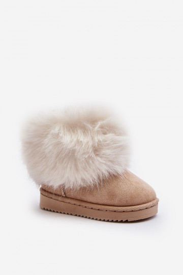 Botas de inverno infantis Nohie com pelagem na cor bege