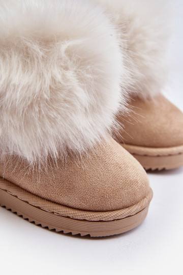 Botas de inverno infantis Nohie com pelagem na cor bege 2