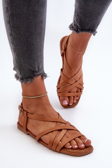 Sandálias rasteiras para mulheres Big Star NN274013 cor marrom