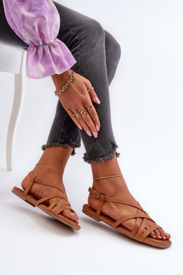 Sandálias rasteiras para mulheres Big Star NN274013 cor marrom 2